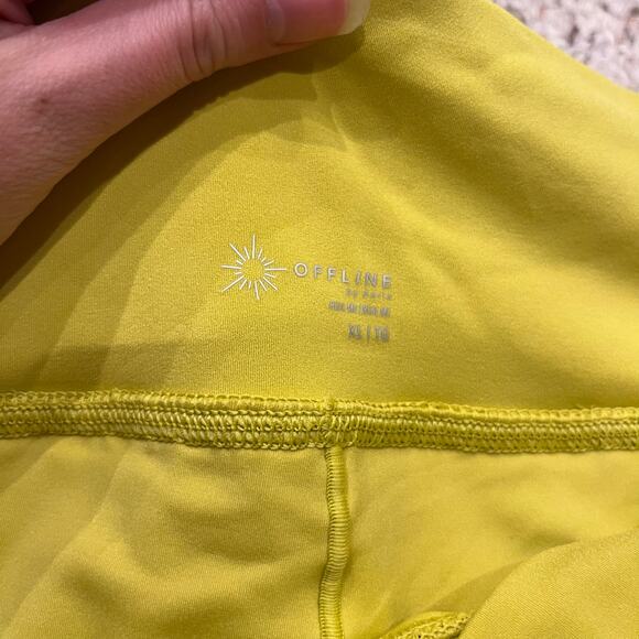 Aerie Offline Yellow Athletic Skirt Yellow Sz XL Eyelet Detail Built in Shorts - Picture 7 of 7